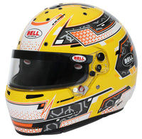 Thumbnail for Bell RS7-K Stamina Anthracite Yellow Karting Helmet left side profile