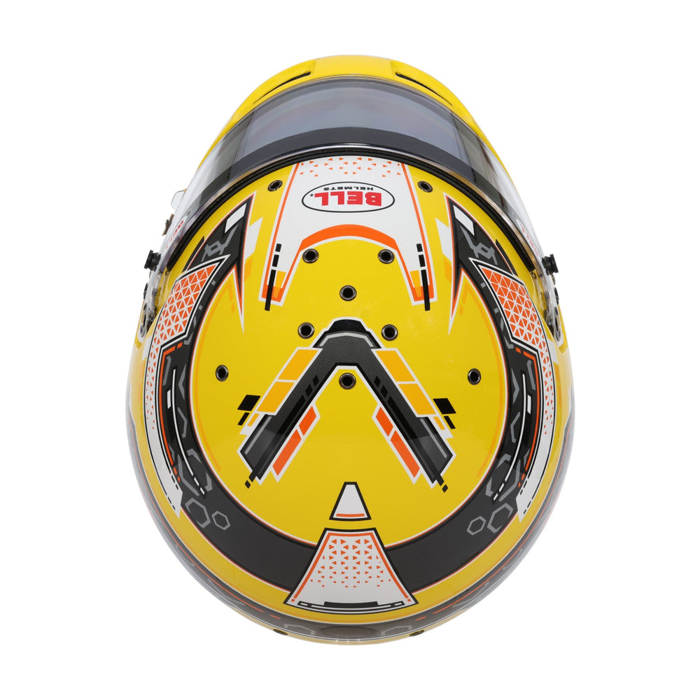 Bell RS7-K Stamina Anthracite Yellow Karting Helmet top view