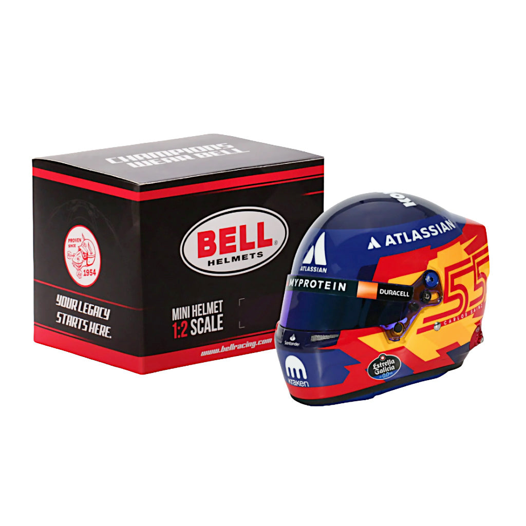 Bell HP77 Carlos Sainz 1:2 Scale F1 Mini Helmet | Williams 2025 F1 Season