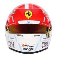 Thumbnail for Charles Leclerc 2026 F1 mini helmet front view with Ferrari badge and tinted visor