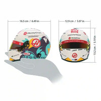Thumbnail for Bell Racing Kevin Magnussen Haas 2024 Mini Helmet with team livery