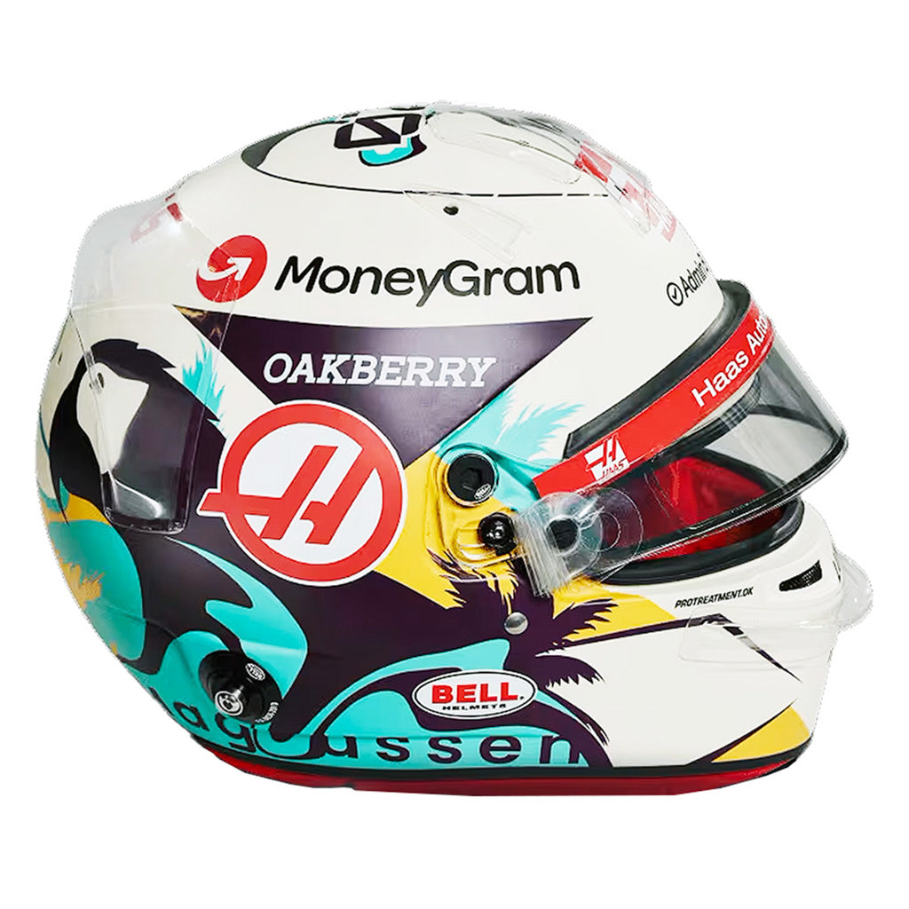 Bell Mini Helmet featuring Kevin Magnussen’s 2024 Haas F1 livery