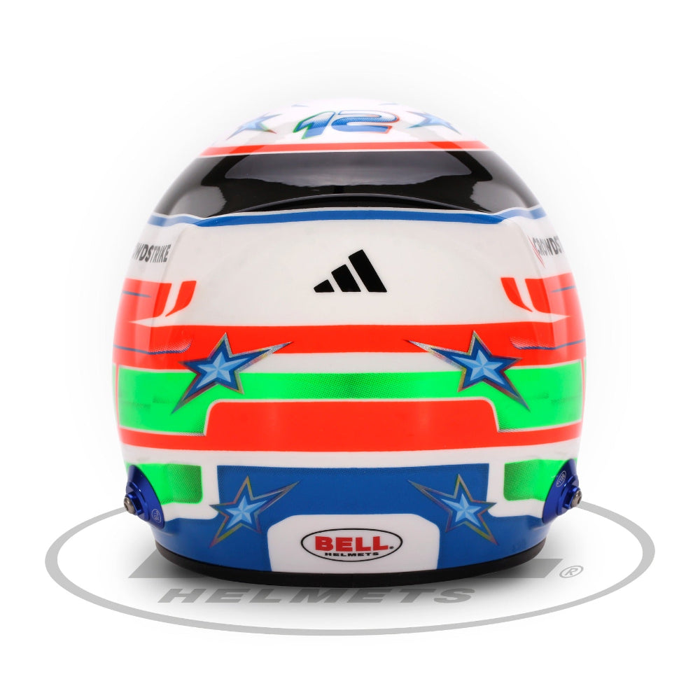 Kimi Antonelli 2025 F1 Bell mini helmet rear view with star graphics image