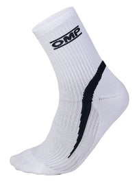Thumbnail for OMP Karting Socks in White – Short-length technical socks with elastic support and fatigue-reducing weave
