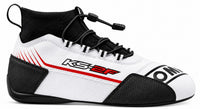 Thumbnail for OMP KS-2F kart racing shoe in white and black with red accents, shown in a straight right-facing side view on a white background.