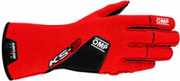 Thumbnail for OMP KS-3 Kart Racing Glove in red and black facing right