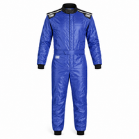 Thumbnail for OMP KS-4 karting suit in blue, front-facing full-length view