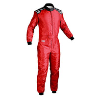 Thumbnail for Red racing suit with black accents on a white background