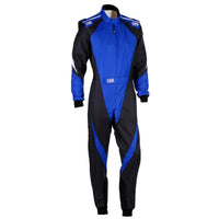 Thumbnail for OMP KS-3X Kart Racing Suit in blue and black front view