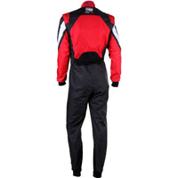 Thumbnail for OMP KS-3X Kart Racing Suit in red and black rear view