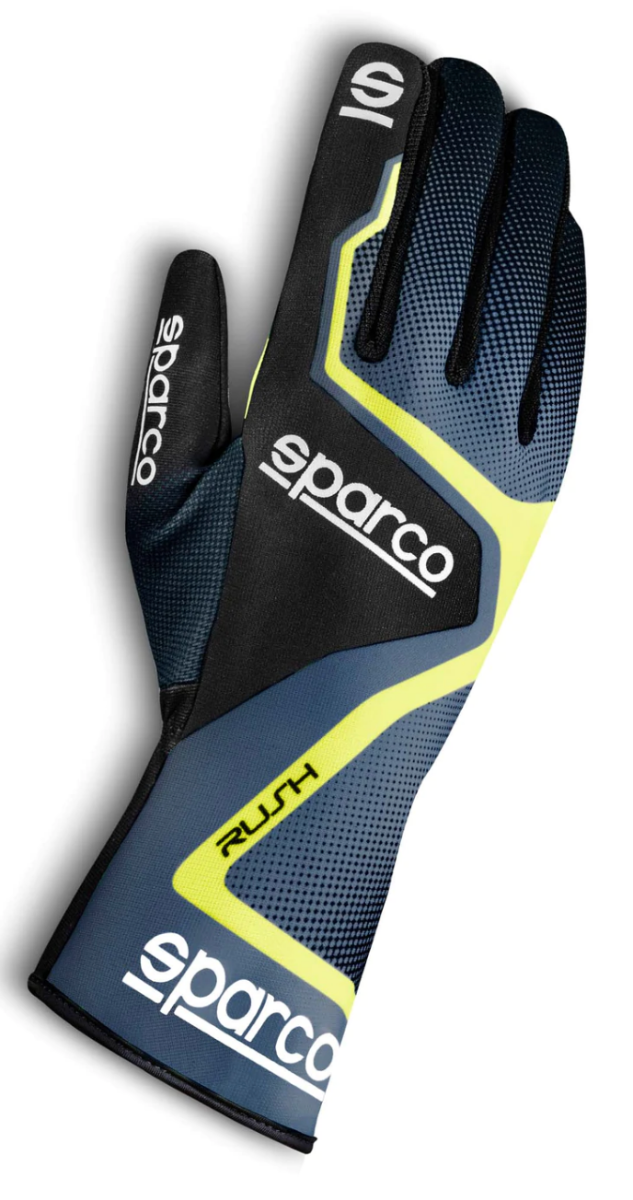 Sparco Rush Kart Racing Glove - Grey/Yellow Image