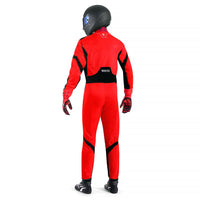 Thumbnail for Sparco Thunder Advanced Kart Suit Red racing suit with black accents on a white background