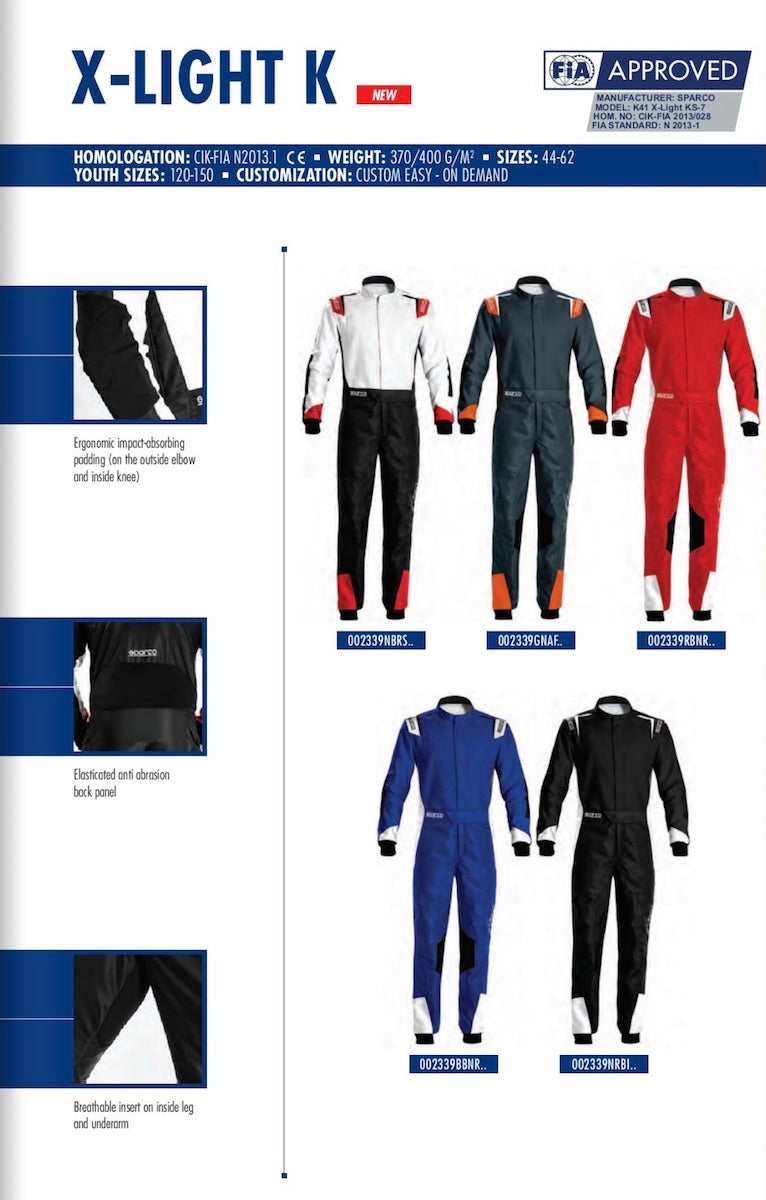 Sparco X-Light Kart Racing Suit